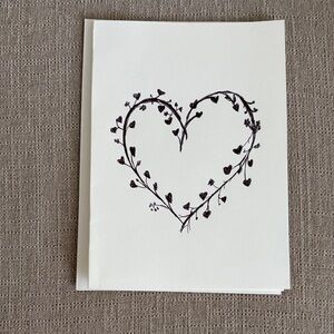 Handmade Blank Card With envelope Homemade Hand printed original